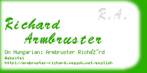 richard armbruster business card